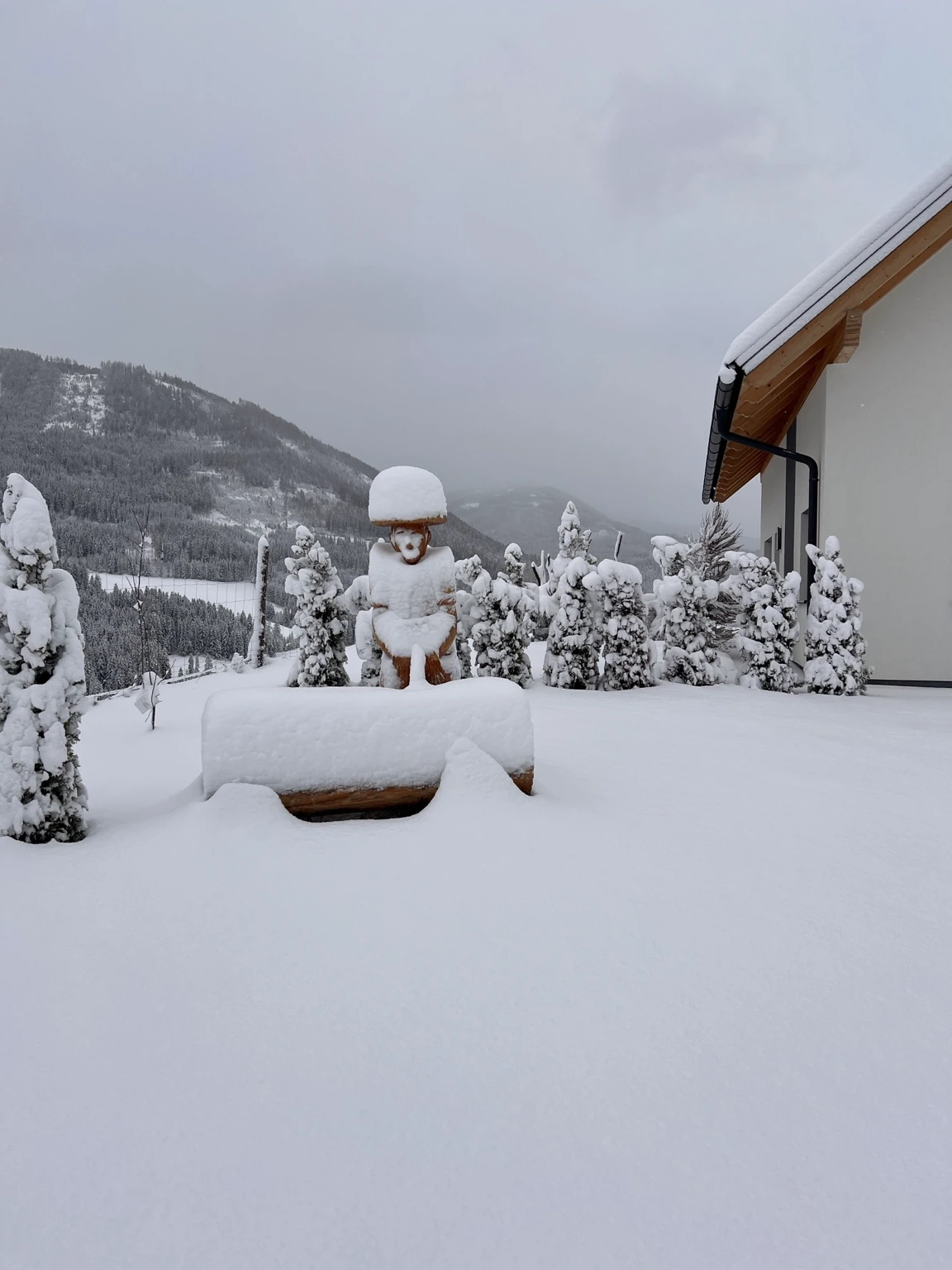 Winterstimmung im Garten – Chalet Bergblick